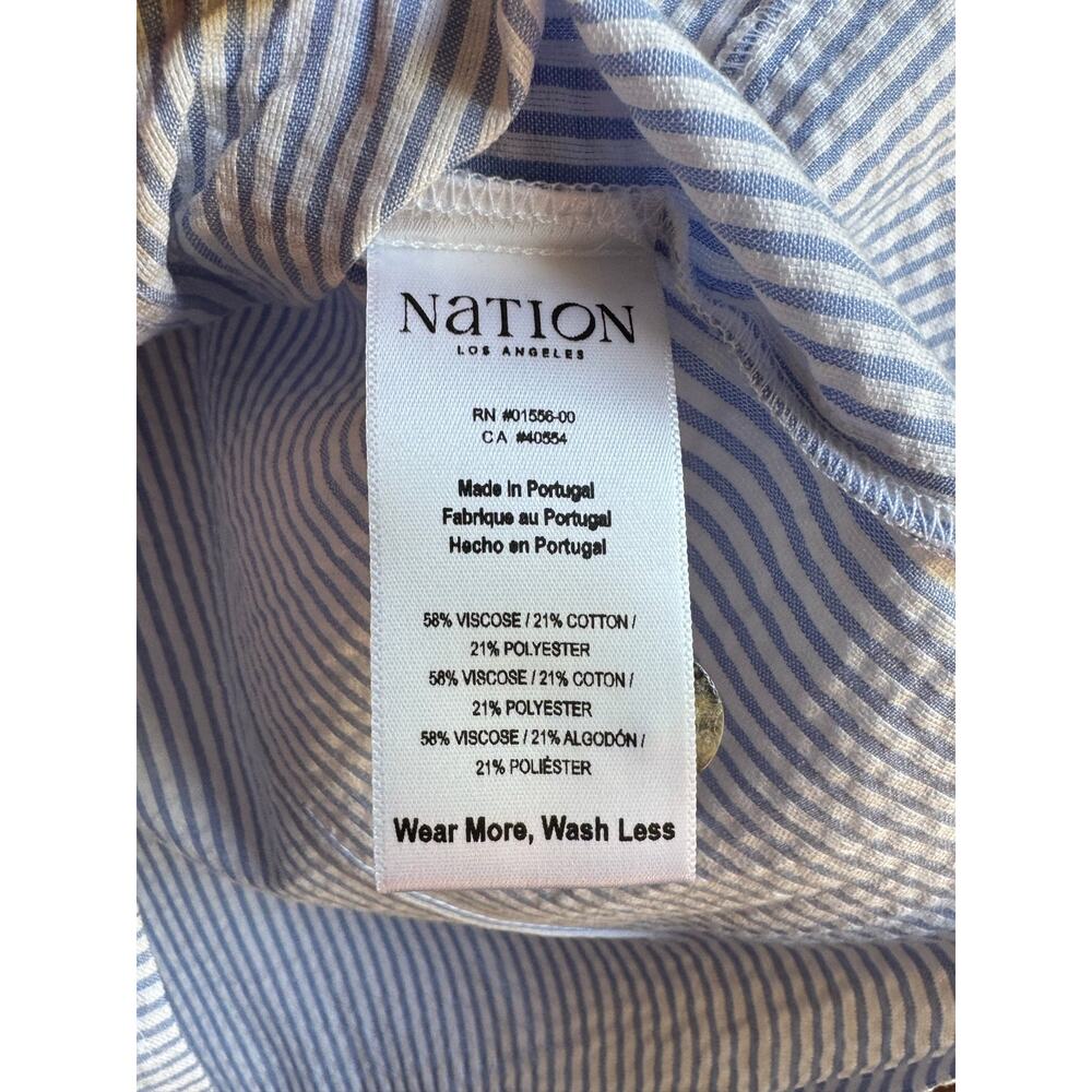 Nation LA Veronique Blouse Blue and White Stripes Size XSmall - Picture 6 of 6